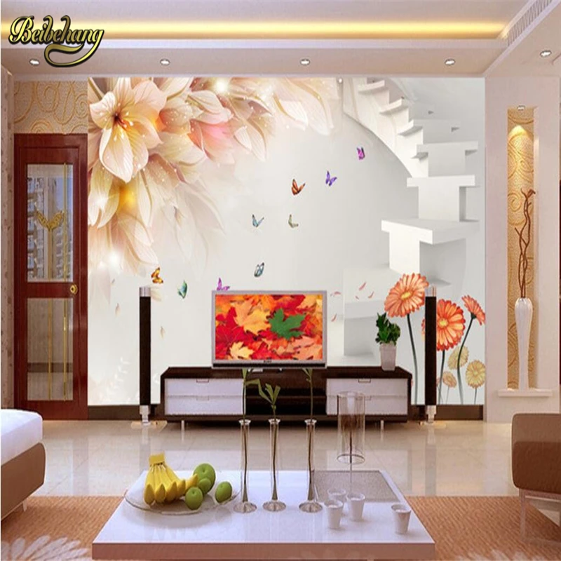 beibehang de papel parede 3D Meri lily Luksuzni Stene papirja, ki Zajemajo Spalnico Zidana TV Ozadju tla, tapete za stene, 3 d