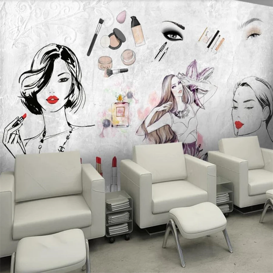 beibehang ozadje po Meri 3d photo freske Evropski in Ameriški modni akvarel lepota lepota kozmetika orodje 3d ozadje